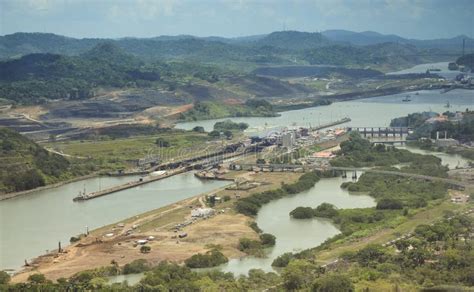 Aerial View of Panama Canal on the Atlantic Side Stock Image - Image of architecture, atlantic ...