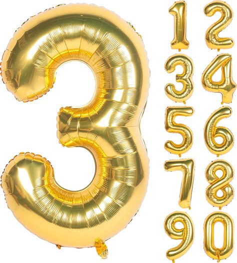 40 Inch Gold Large Numbers 0 9 Birthday Party Decorations Helium Foil