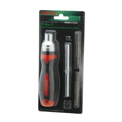 7 In 1 High Torque Ratchet Screwdriver Set TOPTUL The Mark Of