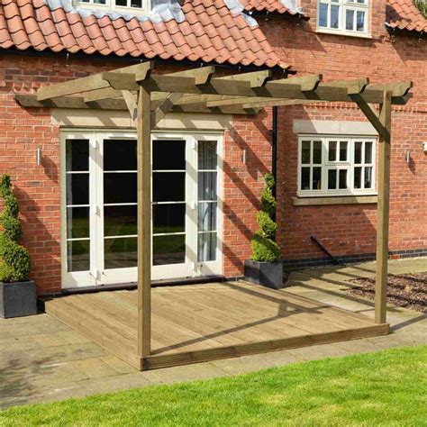 Rutland County Wall Mounted Garden Pergola And Decking Kit Garden Street