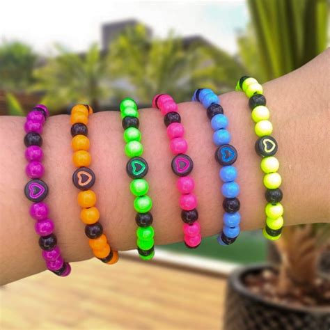 Pulseiras Da Amizade Coloridas Neon De Bolinhas E Cora O Bf