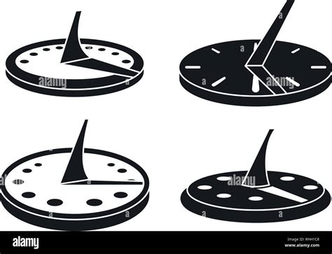 Old Sundial Icons Set Simple Set Of Old Sundial Vector Icons For Web Design On White Background