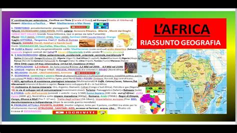 🌍 L Africa Riassunto Geografia X Scuola Media Youtube