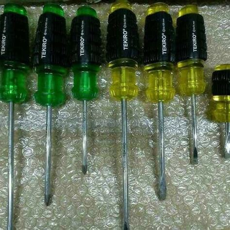 Jual TEKIRO OBENG SET 7 PCS GAGANG KARET Cushion Grip Screwdriver 7