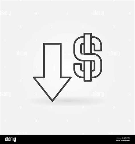 Devaluation Arrow With Dollar Sign Vector Currency Value Lowering