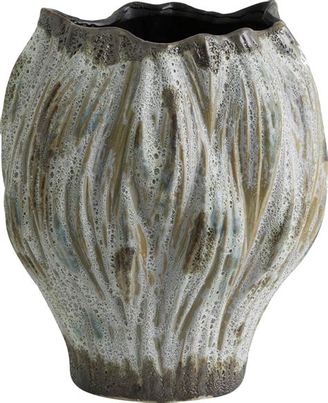 Nordal Henry Vase H25 5 cm Brun Hvid Grøn Vaser HJEM DK ApS