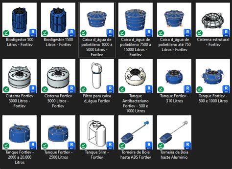 FAMÍLIA DE CAIXA DÁGUA FORTLEV PARA REVIT CISTERNAS TANQUE