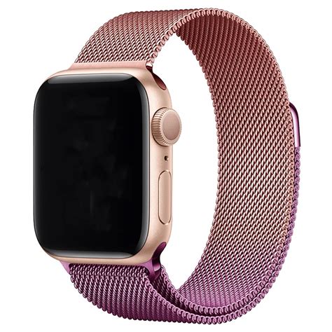 Apple Watch Milanaise Armband Rosa Rot Lila