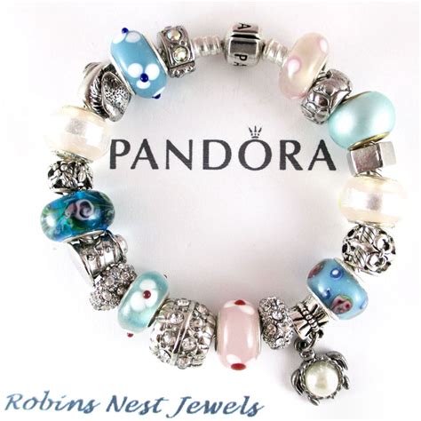 Authentic Pandora Bracelet With Murano Mixed Charms Or Euro Style