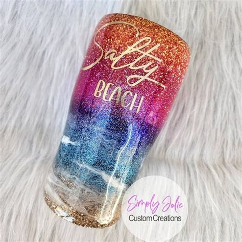 Glitter Beach Tumbler Etsy