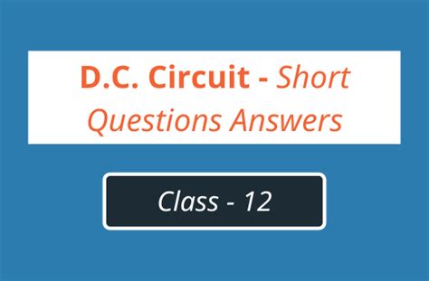 Dc Circuit Physics With Aj