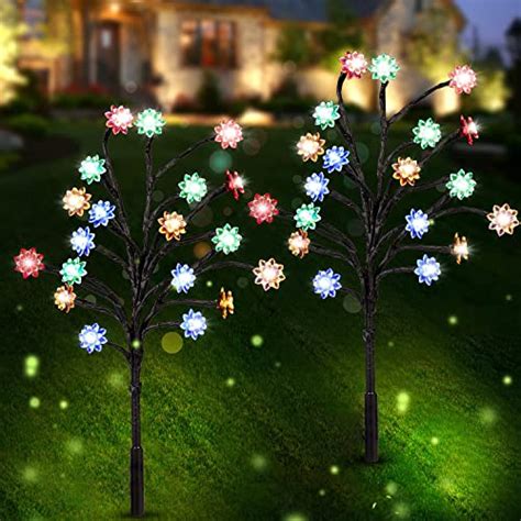 Solar Lights Outdoor Decorative - 2 Pack Upgraded Bright Solar Garden ...