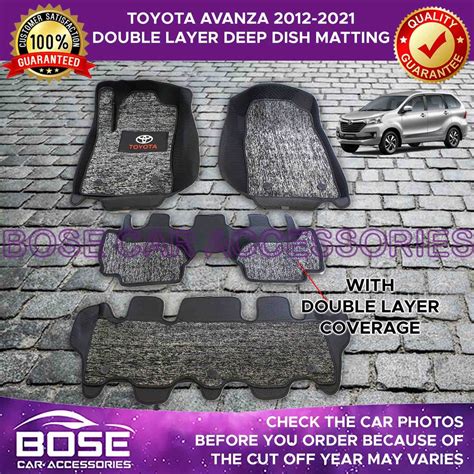 D Deep Dish Matting Toyota Avanza Double Layer Floor Liner