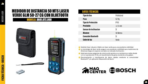 Medidor De Distancia Laser M Luz Verde Bosch Glm Cg Bluetooth