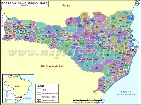 Santa Catarina Mapa Santa Catarina Estado Mapa Brasil