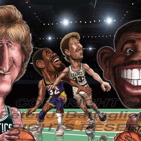 Larry Bird Magic Johnson Poster Etsy