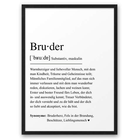 BRUDER Definition ABOUKI Kunstdruck Poster Bild Geschenk Idee