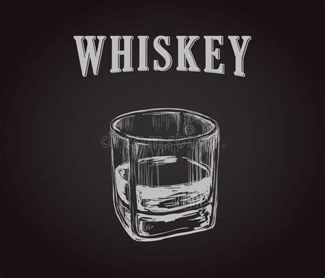 Whiskey Glass Hand Drawn Drink Vector Illustration Stock Vector