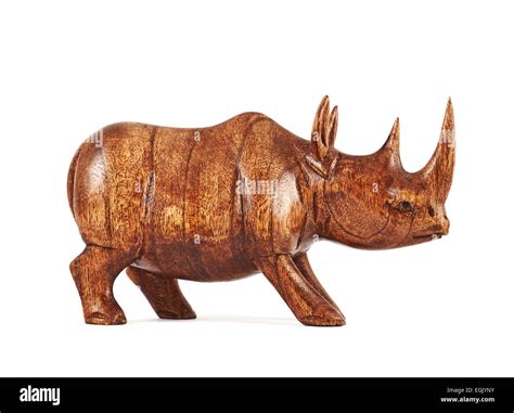 Rhinoceros rhino sculpture isolated Stock Photo - Alamy