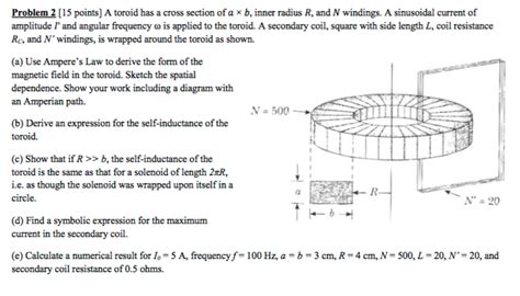 Solved Problem Points A Toroid Has A Cross Section Of Chegg