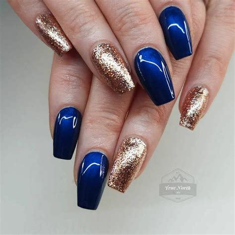 50 Navy Blue And Gold Nails Perfect For Any Occasion Nail Designs Daily