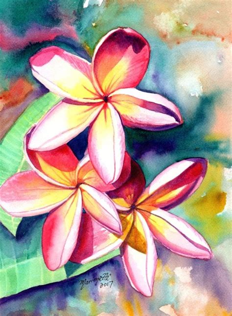 Plumeria Art Print Plumeria Plant Plumeria Flower Art Etsy Tropical