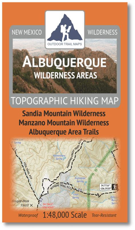 Albuquerque Wilderness Areas Hiking Map Outdoor Trail Maps