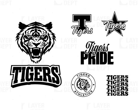 Tiger Svg Bundle Tiger Shirt Svg Tiger Football School Mascot Tiger Svg School Spirit Tiger