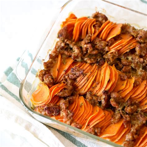 Sweet Potato And Sausage Casserole A Full Paleo Thanksgiving Menu Little Bits Of