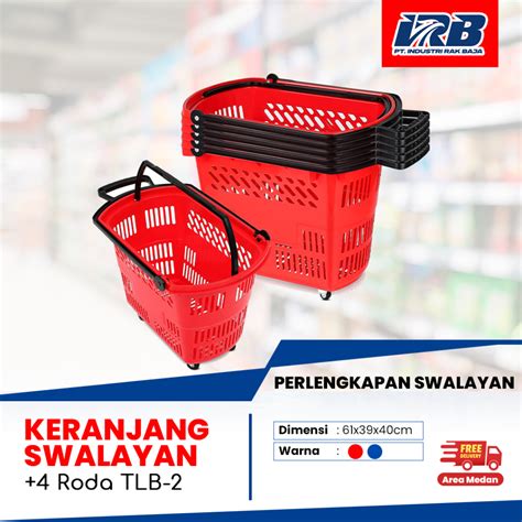 Jual Keranjang Swalayan Plastik Tarik Dorong Roda Troli Trolley