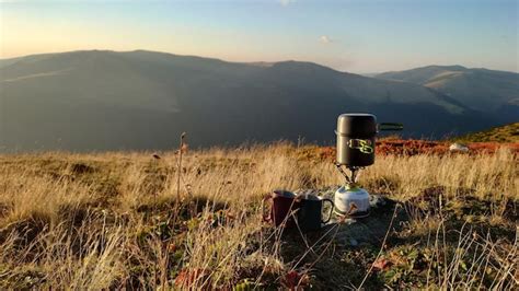 Premium Photo | Mountain camping with a view