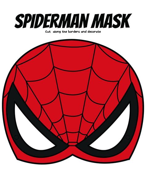 Spiderman Mask Template (Free Printable) - 24hourfamily.com