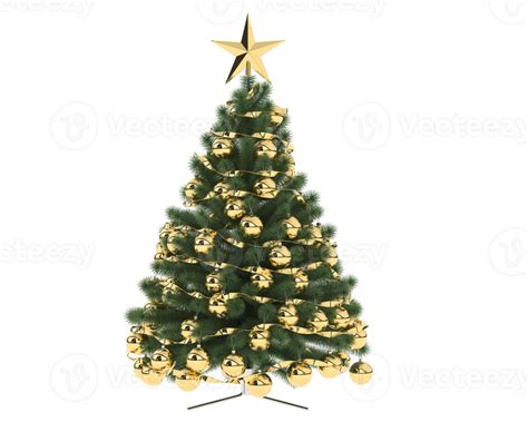 Christmas Tree Isolated On Background 3d Rendering Illustration 35897449 Png