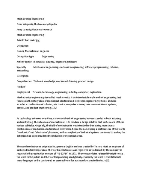 Mechatronics Engineering | PDF