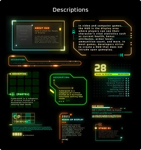 Ae赛博朋克 超级炫酷赛博朋克hud元素动画ae特效模板素材 哔哩哔哩