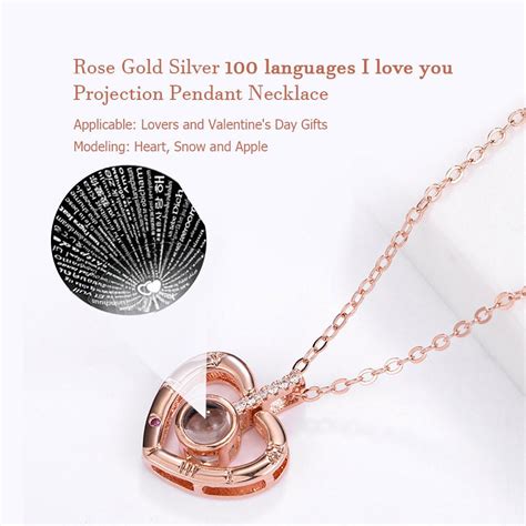 Buy Languages I Love You Projection Pendant Necklace Romantic Women