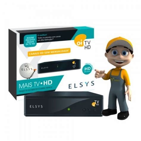 Kit Oi Tv Livre Hd Elsys 2 Receptores 1antena Lnbf Duplo R 1 120