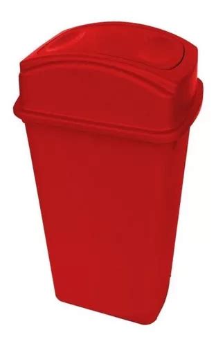 Bote Basura Plástico Rojo Rectangular Tapa Balancín 80 Lt MercadoLibre