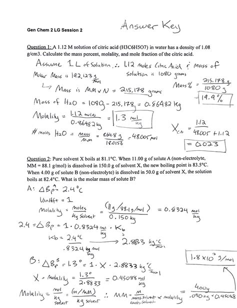 Gen Chem Ii Lg Key Notes Gen Chem Lg Session Ouestjon A