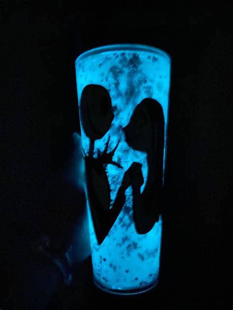 Jack And Sally Halloween Snow Globe Tumblers Glow In The Dark Etsy