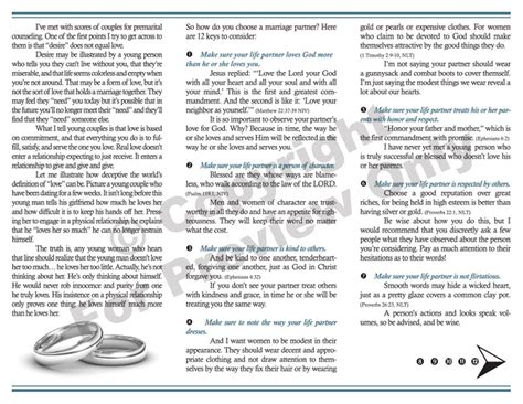 Brochure 12 Keys To Choosing A Life Partner Life Cycle Books Usa