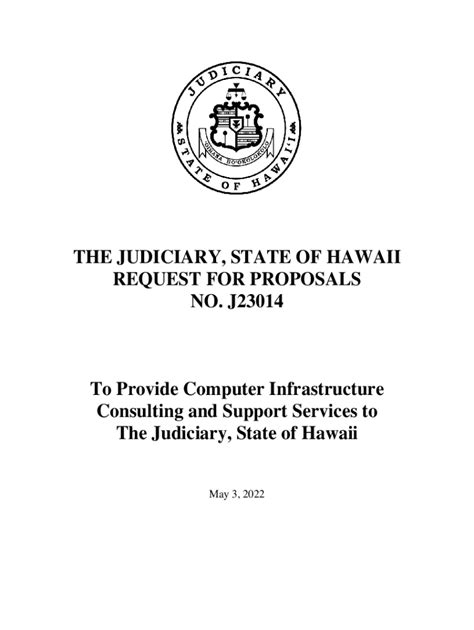 Docsfinancialsvcsthe Judiciary State Of Hawaii Request For