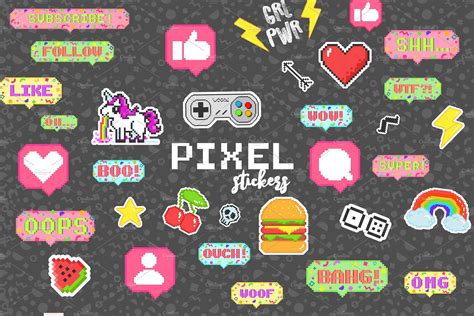 PIXEL ART STICKERS | Sticker art, Pixel art design, Stickers