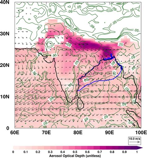 Spatial Distribution Of Aerosol Optical Depth At 550 Nm From Modis Aqua