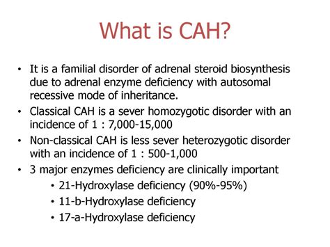 Congenital Adrenal Hyperplasia Online Presentation