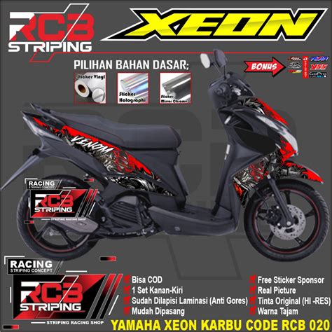 Jual COD Stiker Motor Striping Xeon Karbu Motor Yamaha Motor