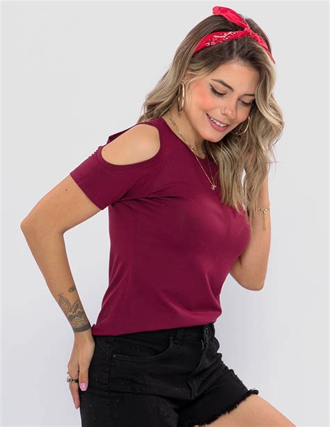 Blusa Ombro Vazado Bord Perfit