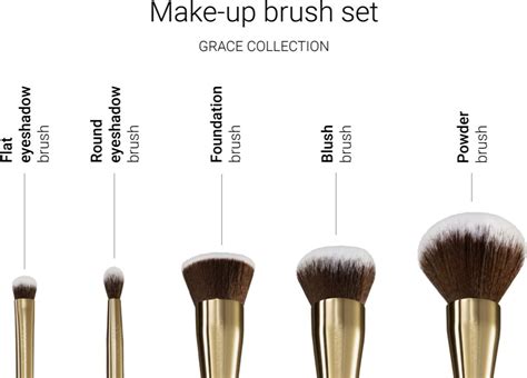 Notino Grace Collection Make Up Brush Set With Cosmetic Bag Brush Set