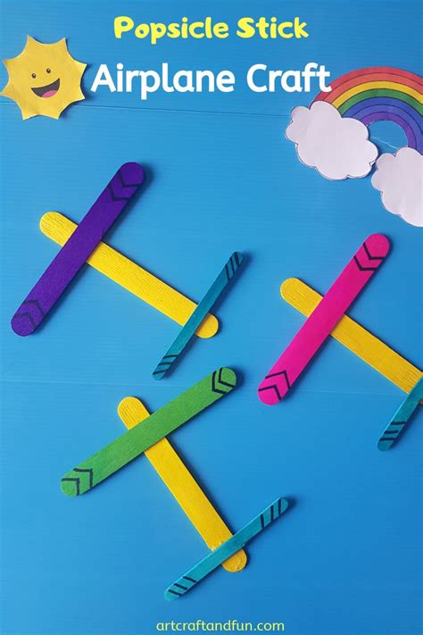 Airplane Craft Using Popsicle Sticks Transportation Preschool