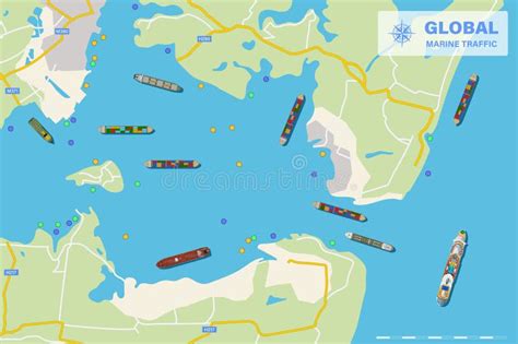 Trafic Maritime Mondial Vue Du Haut De La Cargaison Bateaux Navigation